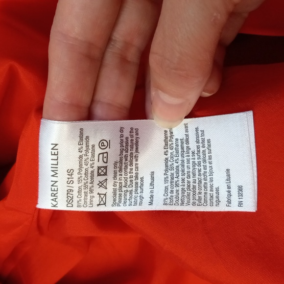 Karen Millen orange cotton stretch dress - Picture 8 of 9